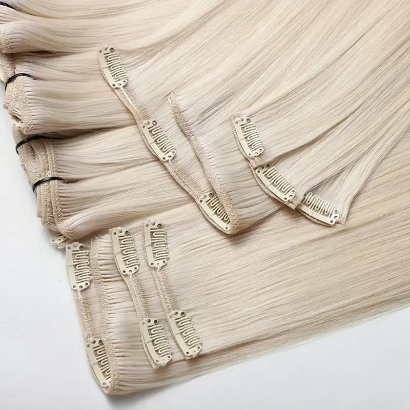 Clip-in menselijke haarextensies
